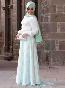 فساتين محجبات ناعمة طويلة موضة 2017