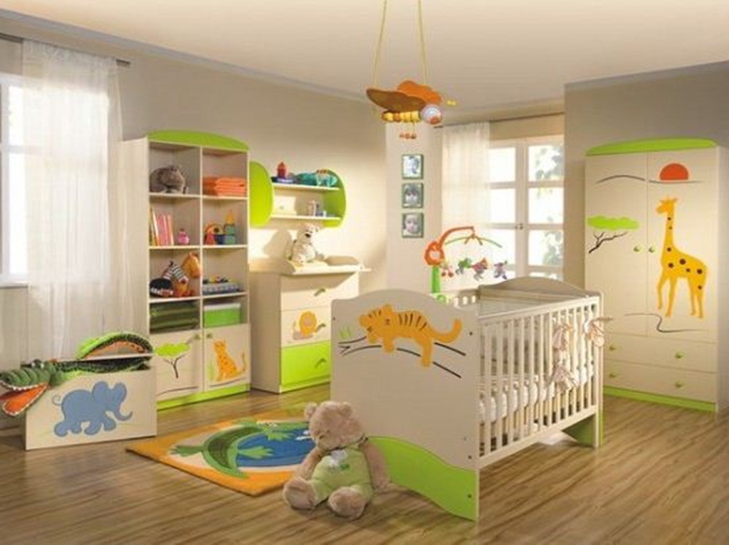 decorations-accessories-bedroom-inspiring-toddler-bedroom-design-with-wooden-vinyl-floor-plus-bunk-bed-with-white-coloured-wood-and-white-mattress-also-patterned-with-cartoon-tiger-on-foot-boar