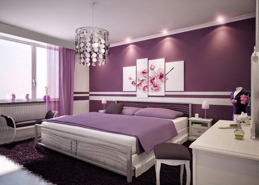   غرف نوم مودرن 2017 Www.fatakat-a.compurple-color-bedroom-new-home-decorating-ideas